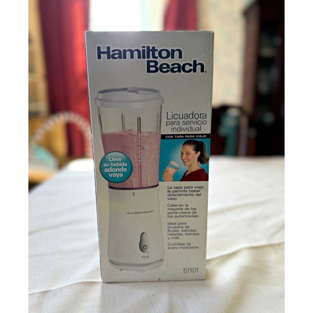 Hamilton Beach 51101 Single Serve Blender 14 oz 175W Portable w/ Travel Lid